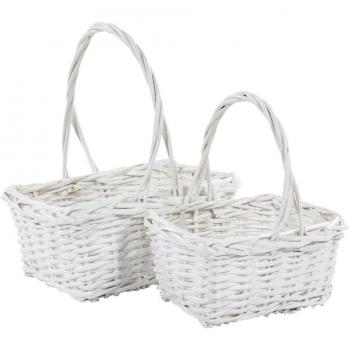 Creaciones meng - J.2 Cestas Mimbre Lac Blanco Ref-10883