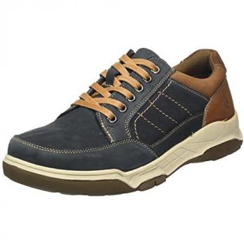 Hush Puppies Finley Men's Navy Leather Memory Foam Lace-Up Shoes Size UK 7