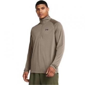 Under Armour Men's Tech 2.0 Long Sleeve Half Zip Sweatshirt (Brown, XXL)