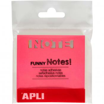 BLOC DE NOTAS ADHESIVAS QUITA Y PON APLI 75X75 MM NOTE 3 COLORES FLUORESCENTE 18336