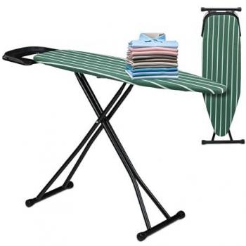 Tabla de Planchar Plegable y Regulable en Altura, 121 x 39 cm, Verde/Negro, Ideal para Plancha de Vapor