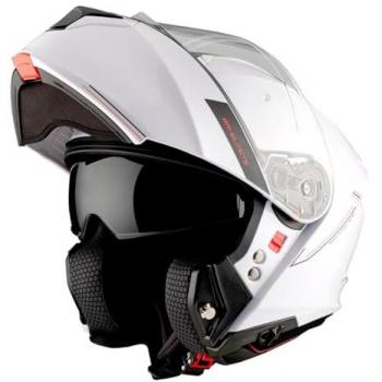 Casco Modular MT Genesis SV Blanco Brillo XL - Seguridad Excepcional y Visibilidad Óptima