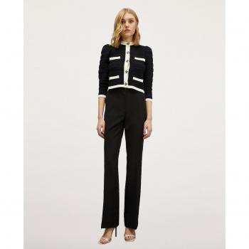 Motivi - Pantalones flare de tejido técnico con corte ajustado y acabado liso