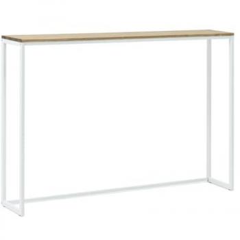 Consola Recibidor iCub Eco-Line 78x30x80cm Blanca Madera Maciza Pino Acabado Envejecido Estilo Industrial