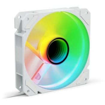 Ventilador de Caja Sharkoon SHARK Mirror RGB PWM REVERSE 120mm Blanco