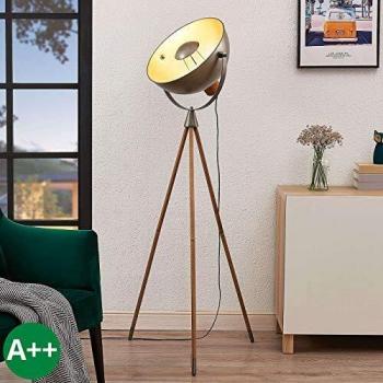 Lámpara de pie Lindby Scharlie con pantalla metálica