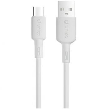 Cable USB-A a USB-C Unico Plus 0.5m 3.4A Blanco PVC para Carga y Datos