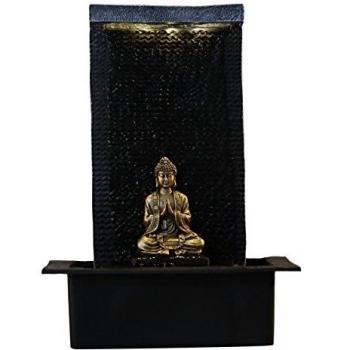 Fuente Zenitude de Buda con LED - Poliresina - 42 cm x 23 cm x 31 cm - Decoración Interior Ambiente Zen