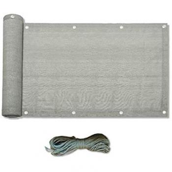 Cortavientos para Balcón Rebecca - Tela de Polietileno Gris con Cuerda 0,75x6