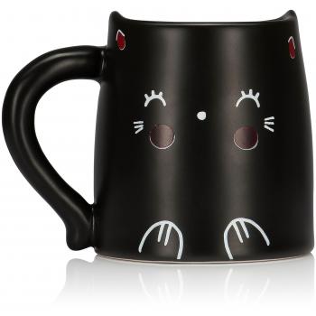 Oh K! Taza negra con forma de gato