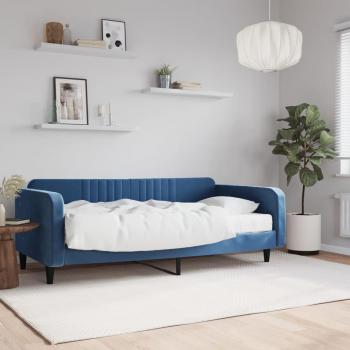 Sofá cama con colchón terciopelo azul 100x200 cm Vidaxl Azul