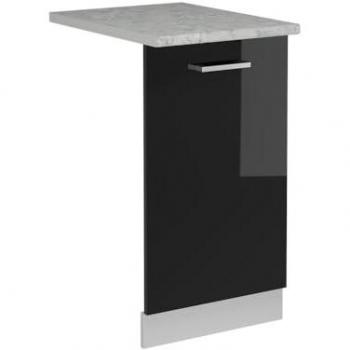Panel frontal R-Line para lavavajillas, 45 cm, negro brillo y mármol blanco