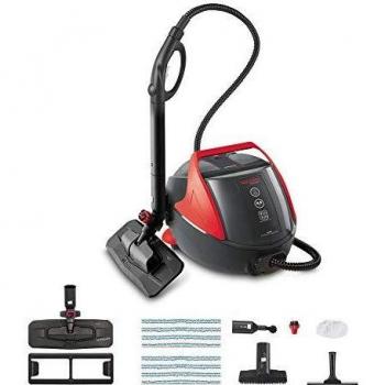 Polti Vaporetto PRO 85_Flexi, Limpiador a Vapor, 4,5 bar, Cepillo Vaporflexi, mata y elimina 99,99% de virus, gérmenes y bacterias, Made in Italy, Negro Y Rojo