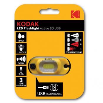 Linterna frontal recargable Kodak Active 80LM USB