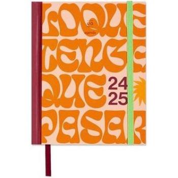 Agenda Escolar Mini 2024-25 Y que pase lo que tenga que pasar, 12 meses, formato semana vista, dimensiones 128x154 mm, color naranja, idioma español