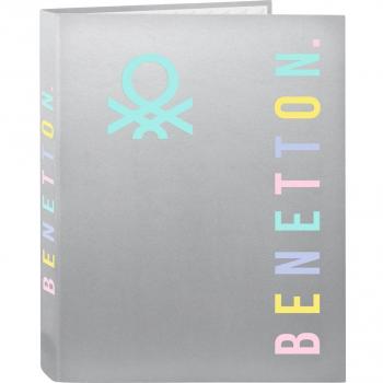 Carpeta Folio 4 Anillas Mixtas Benetton Silver Safta Plata