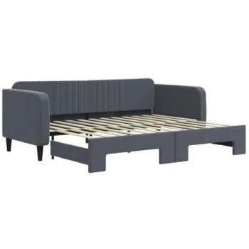 Sofá cama nido terciopelo gris oscuro 90x200 cm Vidaxl