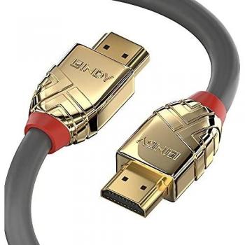 Lindy 1m High Speed HDMI Cable, Gold Line, Premium Design, Gold Plated, with Ethernet, 4K 60Hz HDMI 2.0 18G 3D 1080p 120Hz 144Hz HDR ARC CEC ATC Tested TV OLED Monitor Xbox PS4 PS5 Blu-ray Soundbar