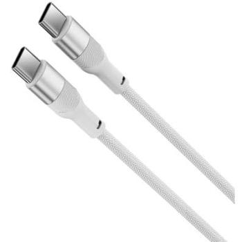 Cable de Carga y Datos Ksix, 1m, USB-C a USB-C, Carga Ultrarrápida 60W, Trenzado Resistente, Blanco