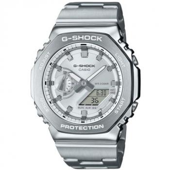 Reloj Hombre Casio G-Shock OAK G-STEEL CLASSIC SILVER - Resistente a impactos, diseño clásico en color plateado, cronómetro, resistencia al agua hasta 200 metros, luz LED, alarma multifuncional