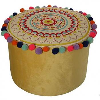 Suska-Regalos Puff Tela y Madera - 40x40x30cm