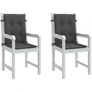 Lowback Chair Cushions 2 pcs Melange Anthracite 100x50x4 cm Fabric