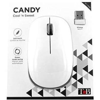 Ratón Inalámbrico Ambidextro TNB Candy 1000 DPI Blanco/Negro