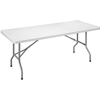 Mesa Plegable Multifuncional 180 x 75 x 74 cm con fijador automático de plegado y asa para su desplazamiento