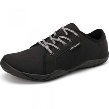 WHITIN Lona Zapatilla Minimalista de Barefoot Trail Running para Hombre Zapato Descalzo Correr Deportivas Fitness Gimnasio Calzado Asfalto Negro 41 EU