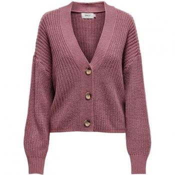 ONLY Women's Pink V-Neck Cardigan - Size X-Small