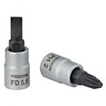 Proxxon 23 737 Vaso y Punta Planos de 1/4, Tamaño FD 4mm, Longitud Total 33mm