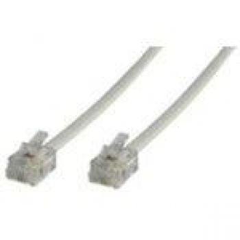 ACT RJ12 - RJ12 cable, White 5.0m cable telefónico 5 m Blanco - Cable para teléfonos fijos