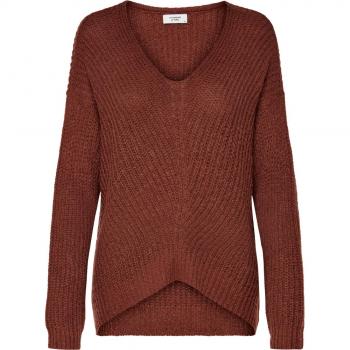 Jersey de mujer Only New Megan rojo, manga larga, cuello ligeramente de pico