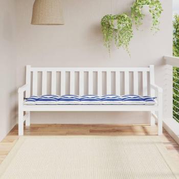 Almohada de jardín 180x50x7 cm en tela de Oxford a rayas azul y blanca