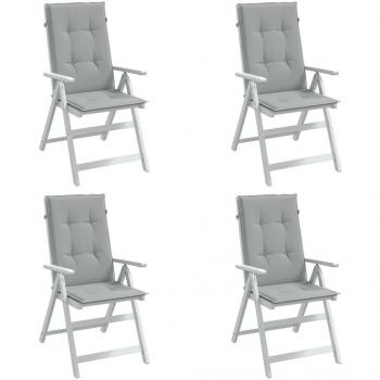 Cojines para silla respaldo alto 4 uds tela Color Antracita melange, Gris claro melange, Gris oscuro melange - Cojín Decorativo de Asiento