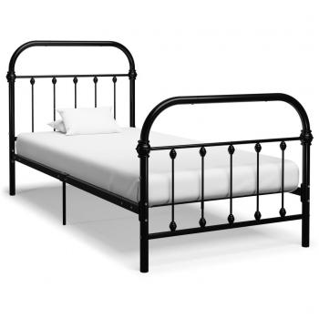 Estructura de cama de metal negro 100x200 cm