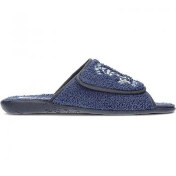Zapatilla de casa ajustable con velcro VUL-LADI mod. 2208 con ancla bordada, color azul