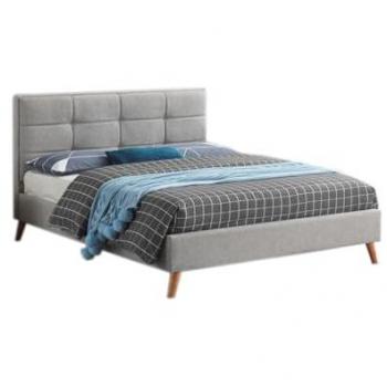 Cama de Matrimonio Barley 150cm Gris con Colchón Básico de 18cm