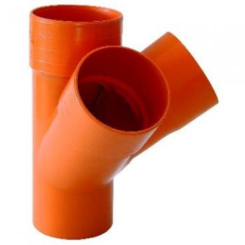 Derivación a Escuadra Naranja Diámetro 125 mm para Tuberías de PVC Rígido