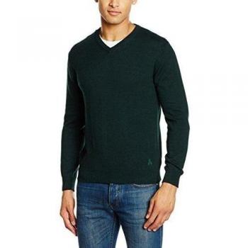 Scalpers Jeremy V Neck 03, Jersey para Hombre, Dark Green, M