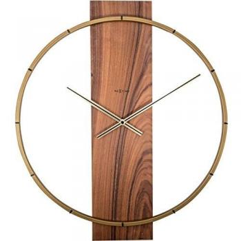 Reloj de pared NeXtime Carl 50.8x58.2 cm, madera/acero, color marrón