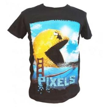 Camiseta Negra Pixels Movie PacMan Poster Talla S