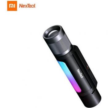 XIAOMI Nextool 12 in 1 Waterproof Flashlight Speaker USB-C Powerbank with Voice Activated RGB Music Rhythm Light and NexTool 6-in-1 Outdoor 1000lm Side-light Zoomable Alarm Flashlight S.O.S Light