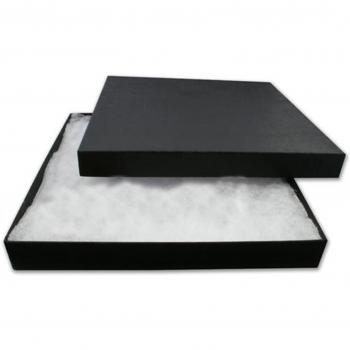 silvadore - Joyero de cartón de plástico duro Caja de Regalo - Incluye Blanco Fluff - Cojín Negro Tapa Color Blanco Base rectángulo cuadrado - Todos los tamaños - ideal para oro y plata Beads Charms colgante de pendientes anillos de pasador
