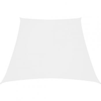 Toldo de vela trapecio blanco 3/4x2 m con tela resistente al agua Oxford para jardín o terraza