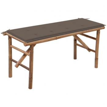 Banco de jardín plegable Day and Night de 118 cm con almohada de bambú
