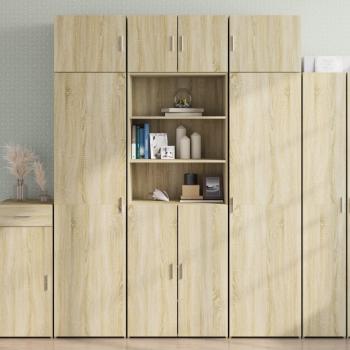 Aparador alto de madera de ingeniería roble Sonoma 70x42,5x185 cm Marrón