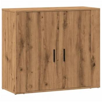 Aparador de madera de ingeniería roble artesanal 80x33x70 cm, armario de almacenaje, mueble aparador, armario bufé, aparador con cajones