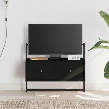 Mueble TV de pared madera ingeniería negro 60,5x30x51 cm