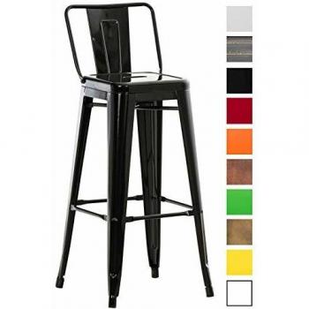 Taburete Industrial Mason Negro Apilable de Metal - 77 cm
